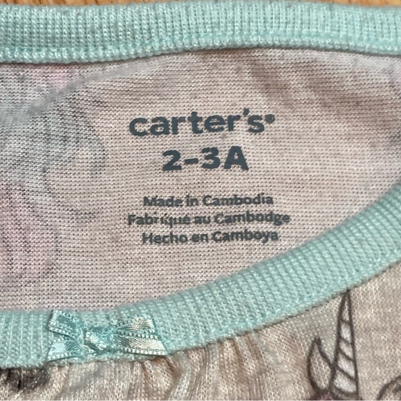 Carters unicorn nightgown 2-3 - Picture 3 of 3